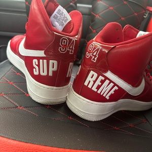 Air Force 1 Nike Supreme 10.5, like new red and white. Worn twice. $200 OBO